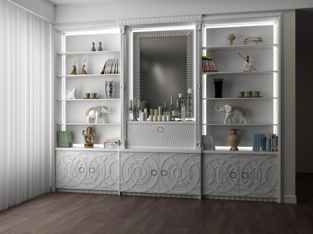 Wardrobe for the living room in 3d max vray image