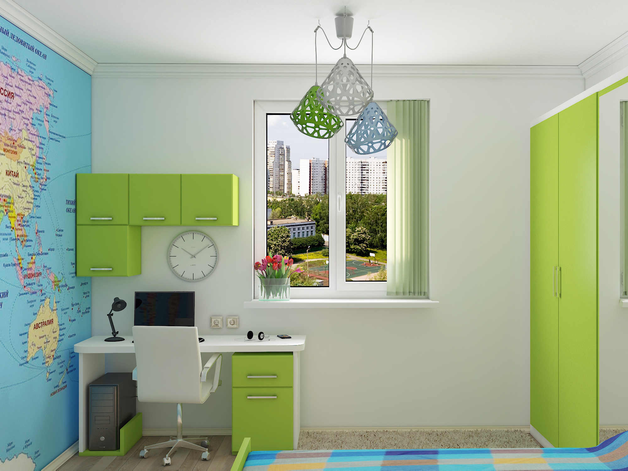 Chambre d'enfants pour un adolescent dans 3d max vray 3.0 image