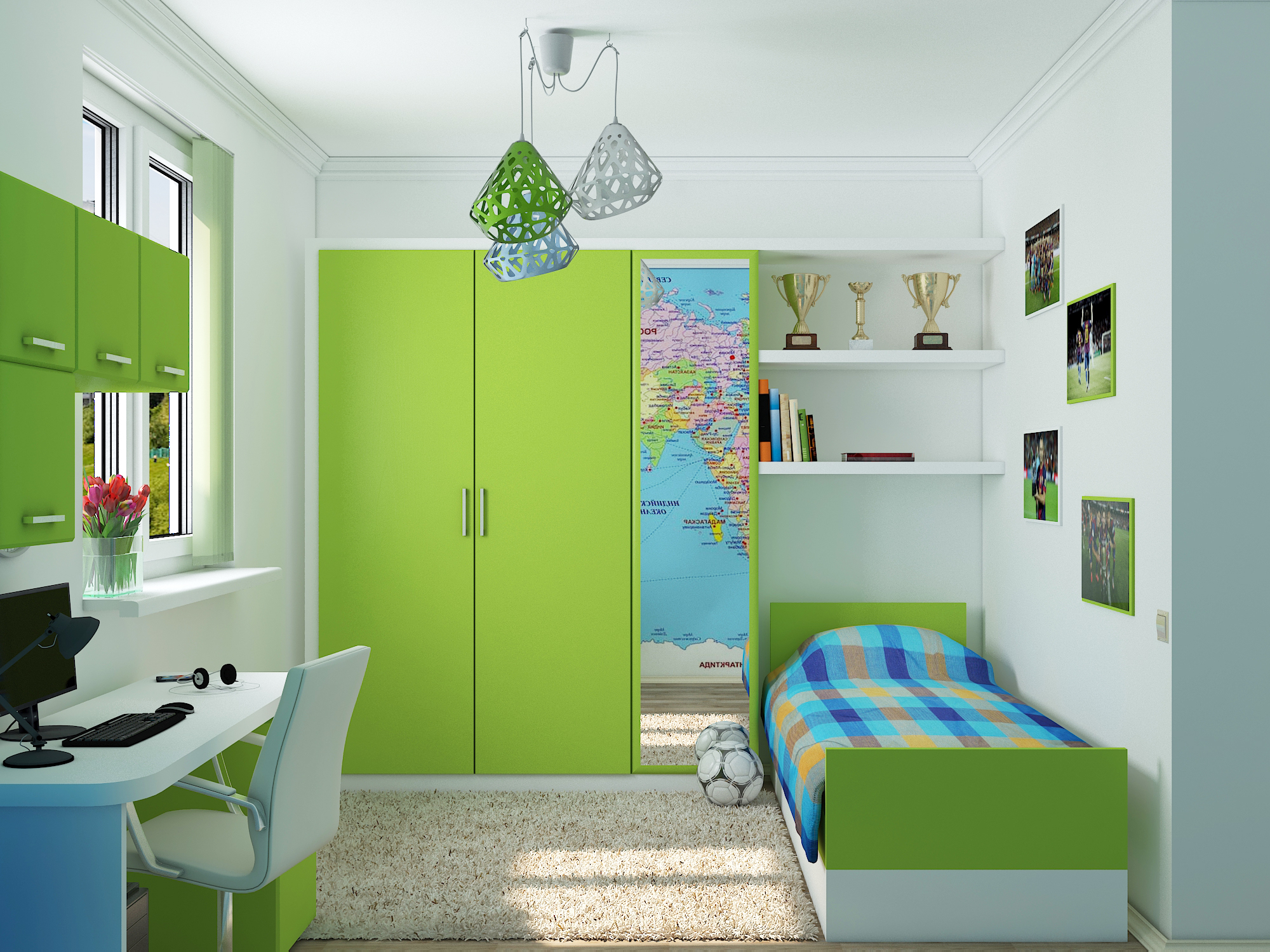 Chambre d'enfants pour un adolescent dans 3d max vray 3.0 image