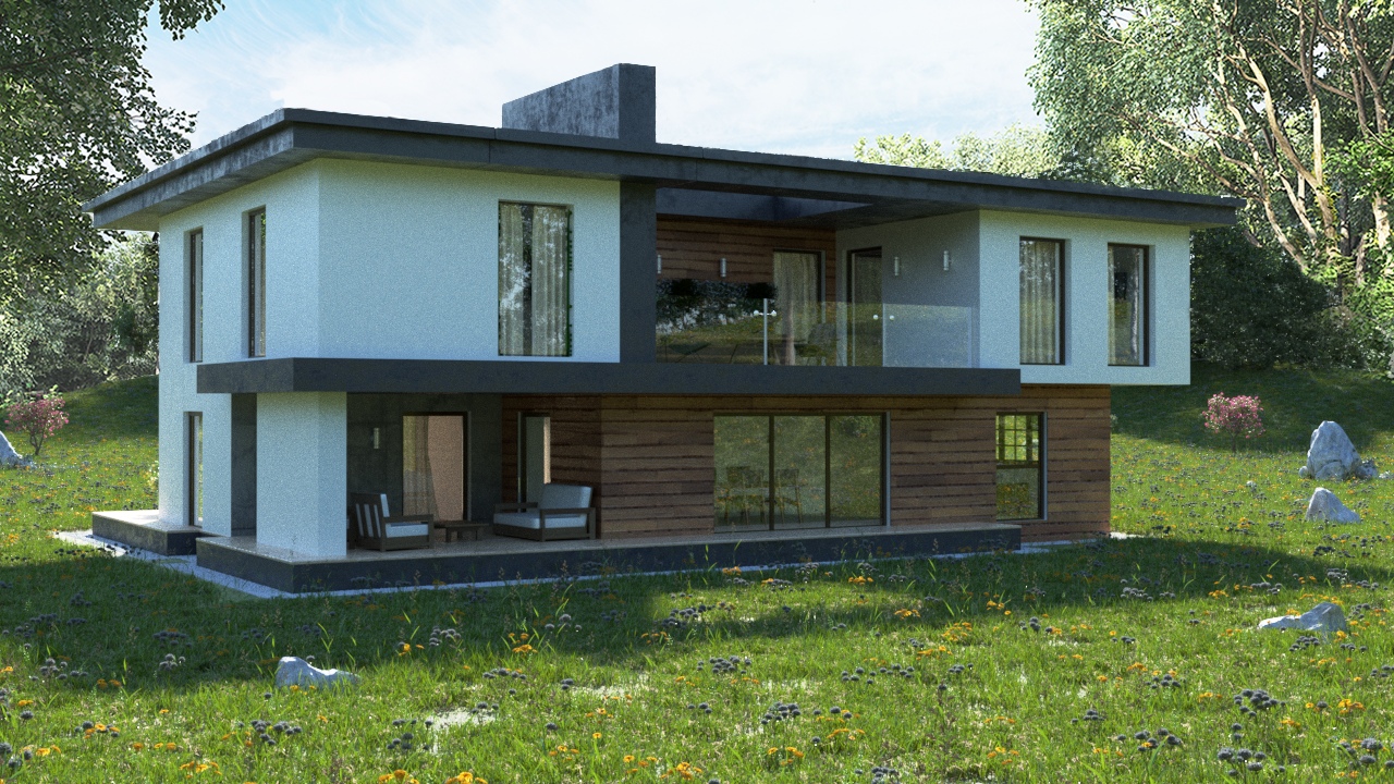 Casa de verão em 3d max corona render imagem