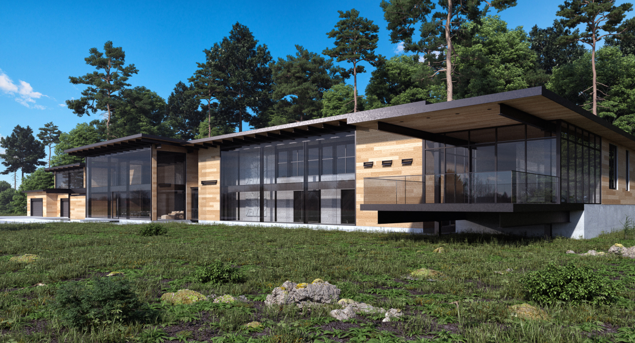 casa da floresta em 3d max vray 5.0 imagem