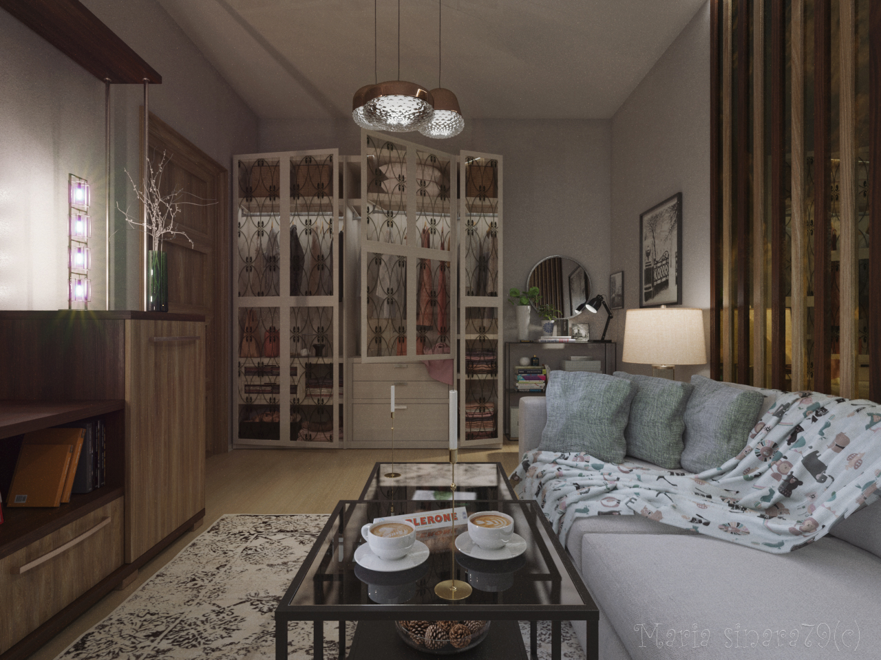 imagen de Dormitorio moderno en 3d max corona render