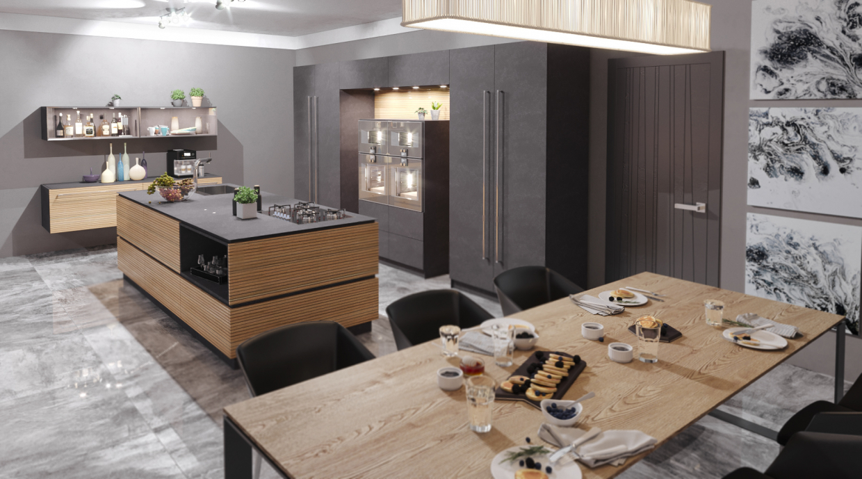 Cuisine fabrice dans 3d max corona render image