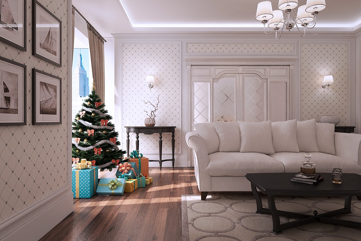 Wohnzimmer-Neujahr in 3d max vray Bild