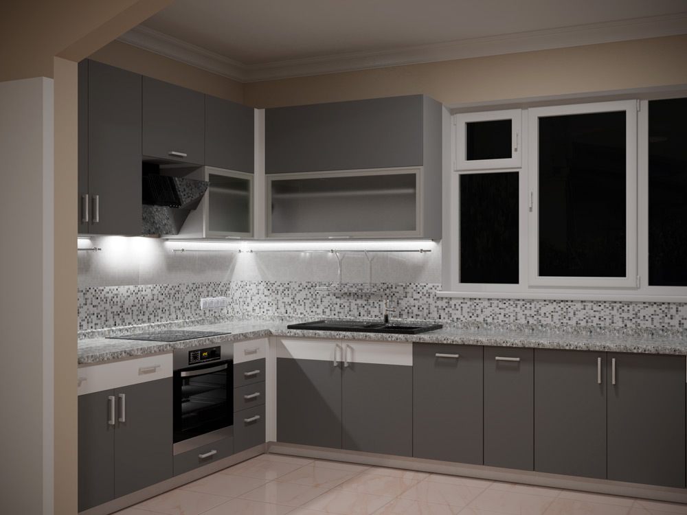 Visualisierung einer Küche in 3d max corona render Bild