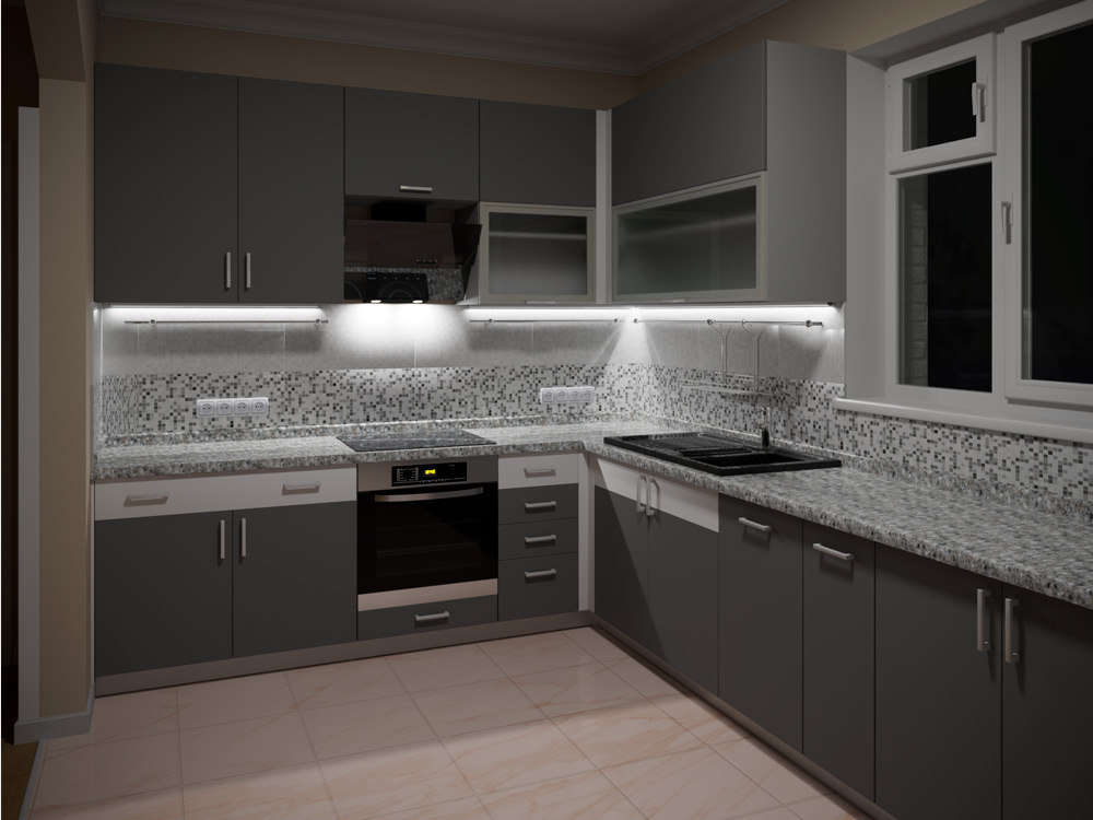 Visualisierung einer Küche in 3d max corona render Bild