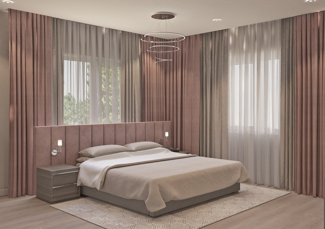 Schlafzimmer in einem Privathaus in 3d max vray 3.0 Bild