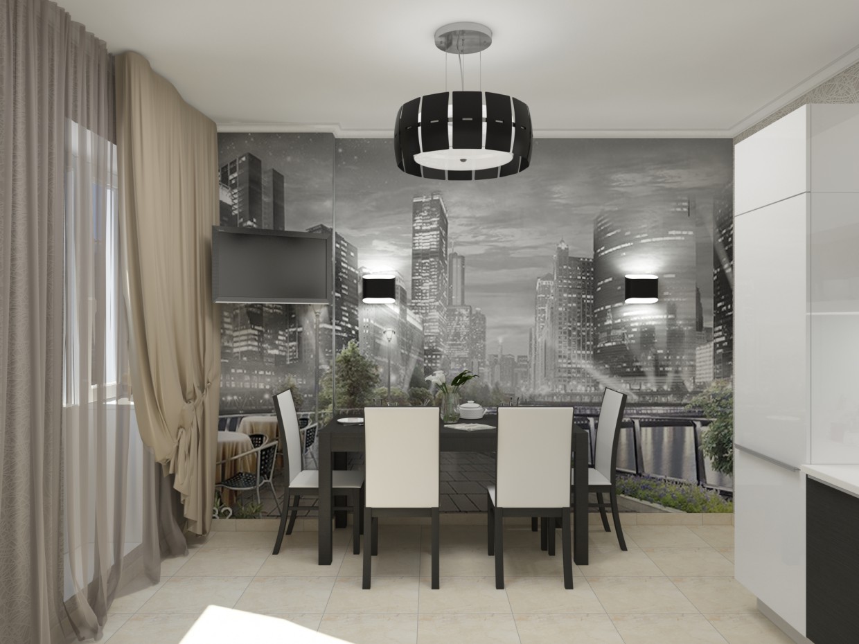 design moderno di cucina! in 3d max vray immagine