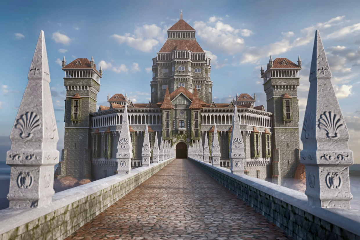 Château médiéval dans Blender cycles render image