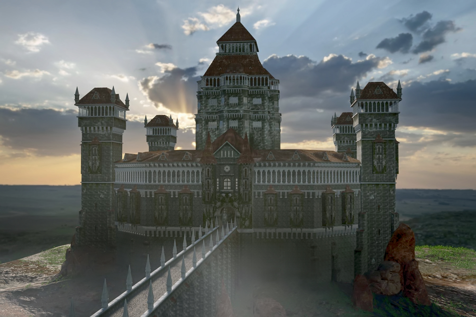 Château médiéval dans Blender cycles render image