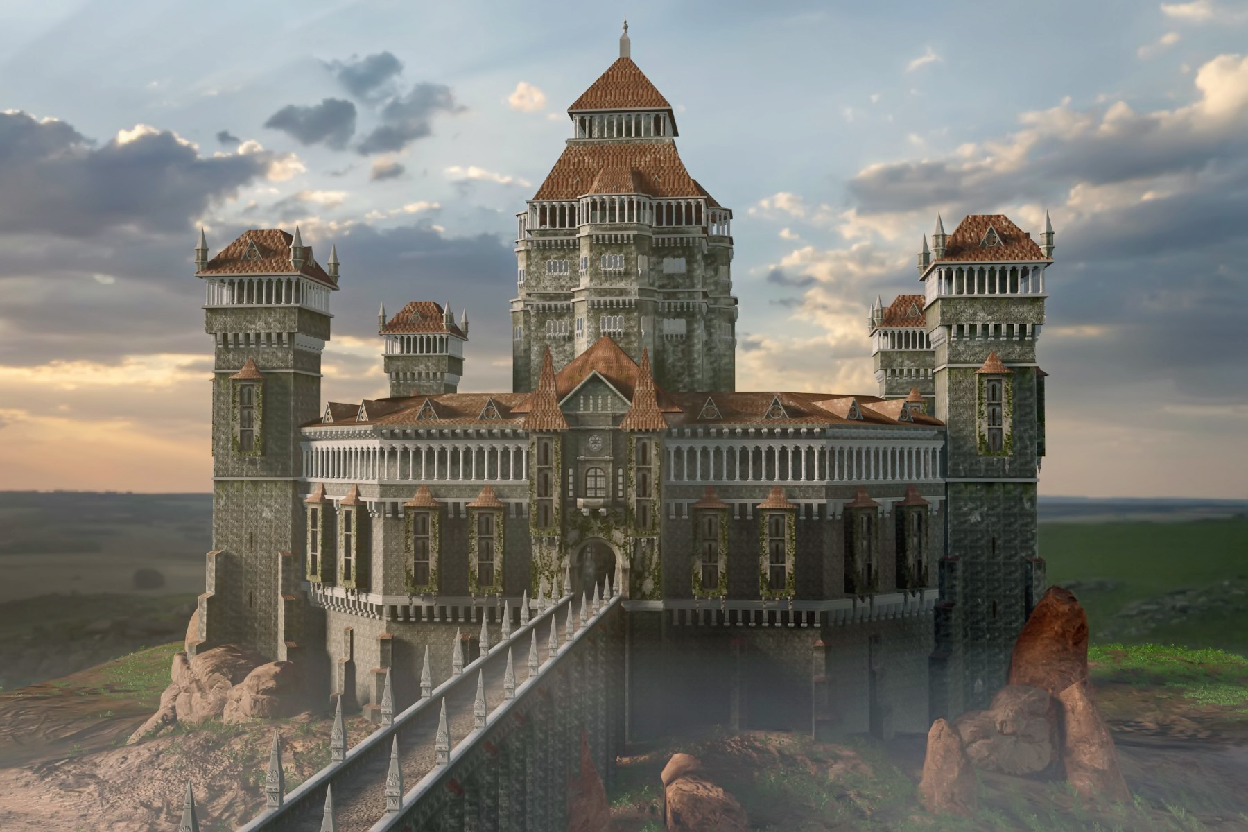 Château médiéval dans Blender cycles render image