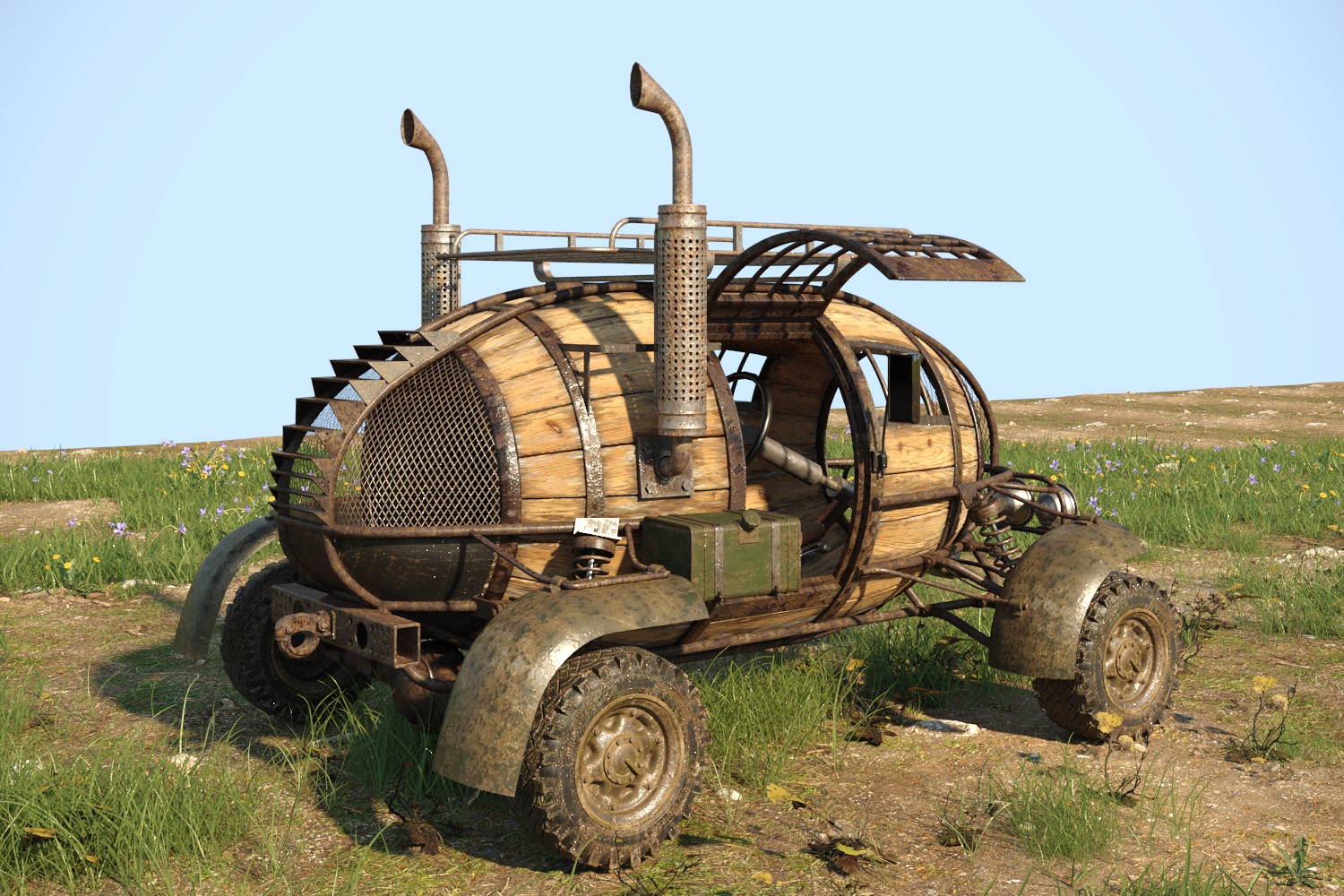 Barrel mobile in 3d max corona render image