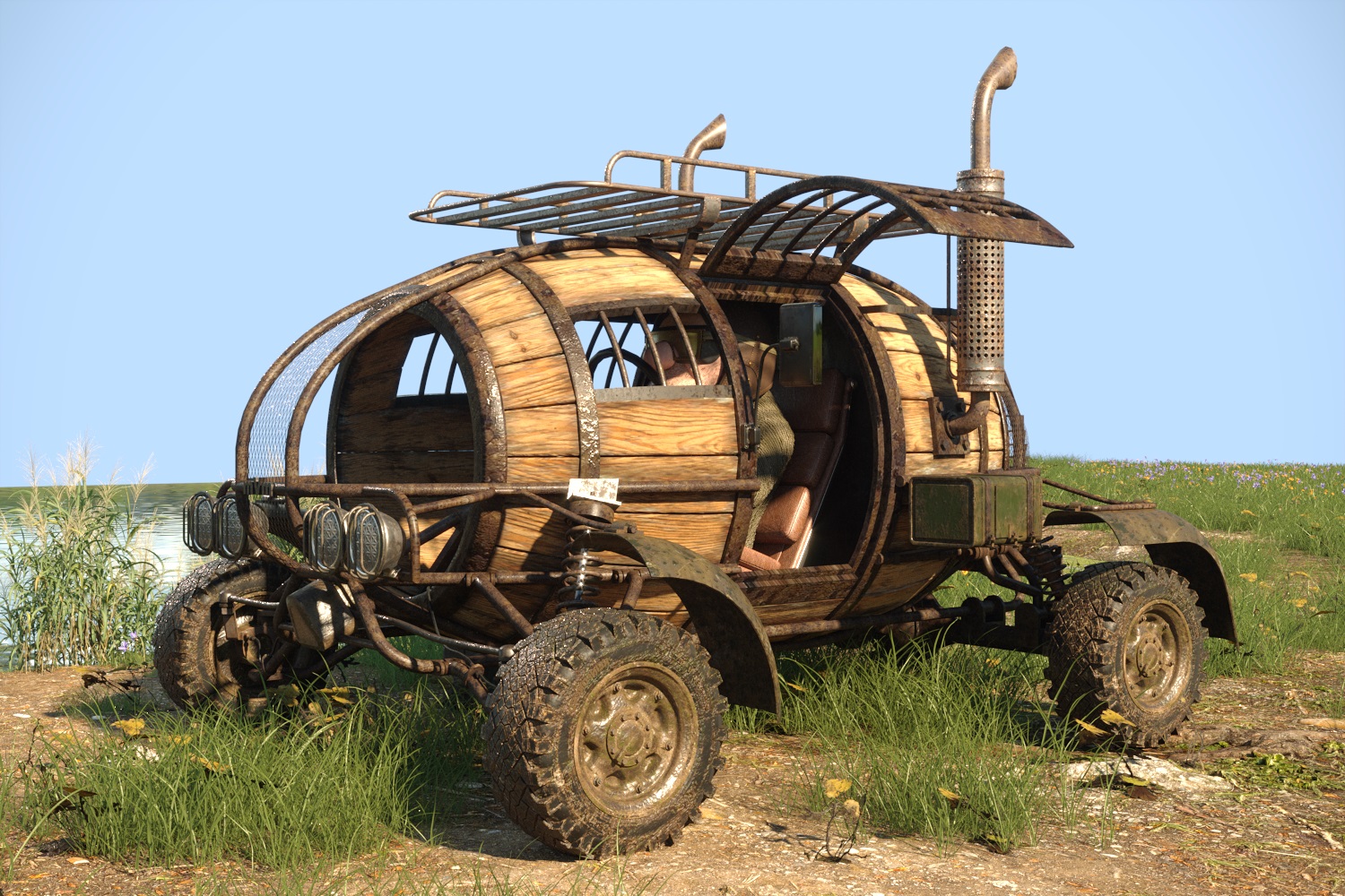 Barrel mobile in 3d max corona render image