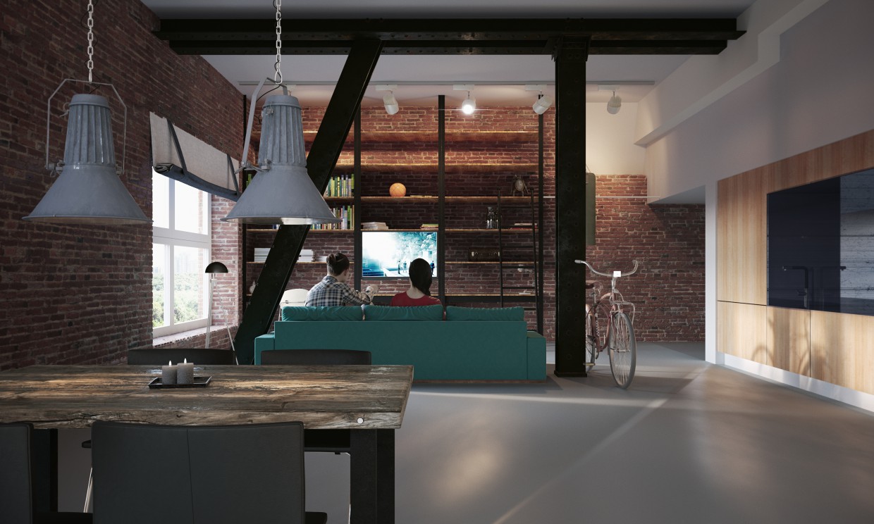 Tavan arasında Amsterdam in 3d max corona render resim