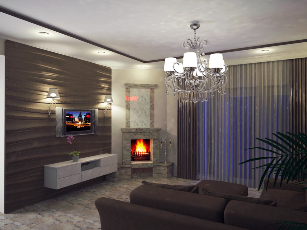 imagen de sala de estar en 3d max vray 1.5