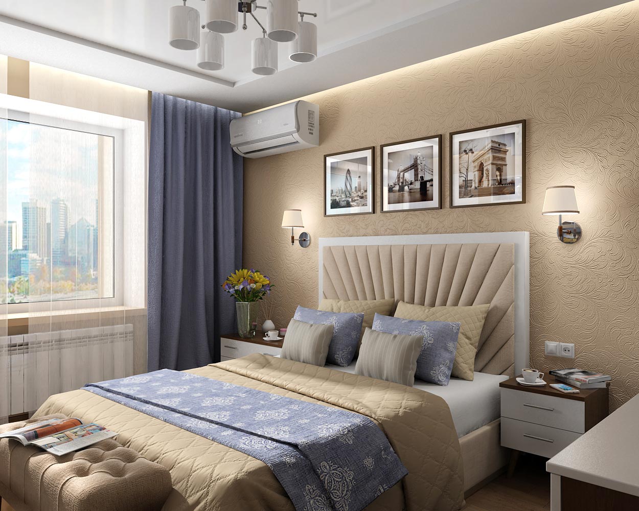 Projet de design d'intérieur pour une chambre dans un appartement à Tchernigov dans 3d max vray 1.5 image