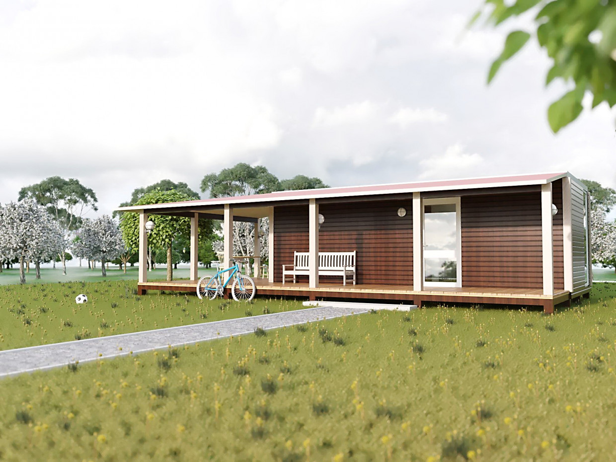 Container house. em ArchiCAD corona render imagem