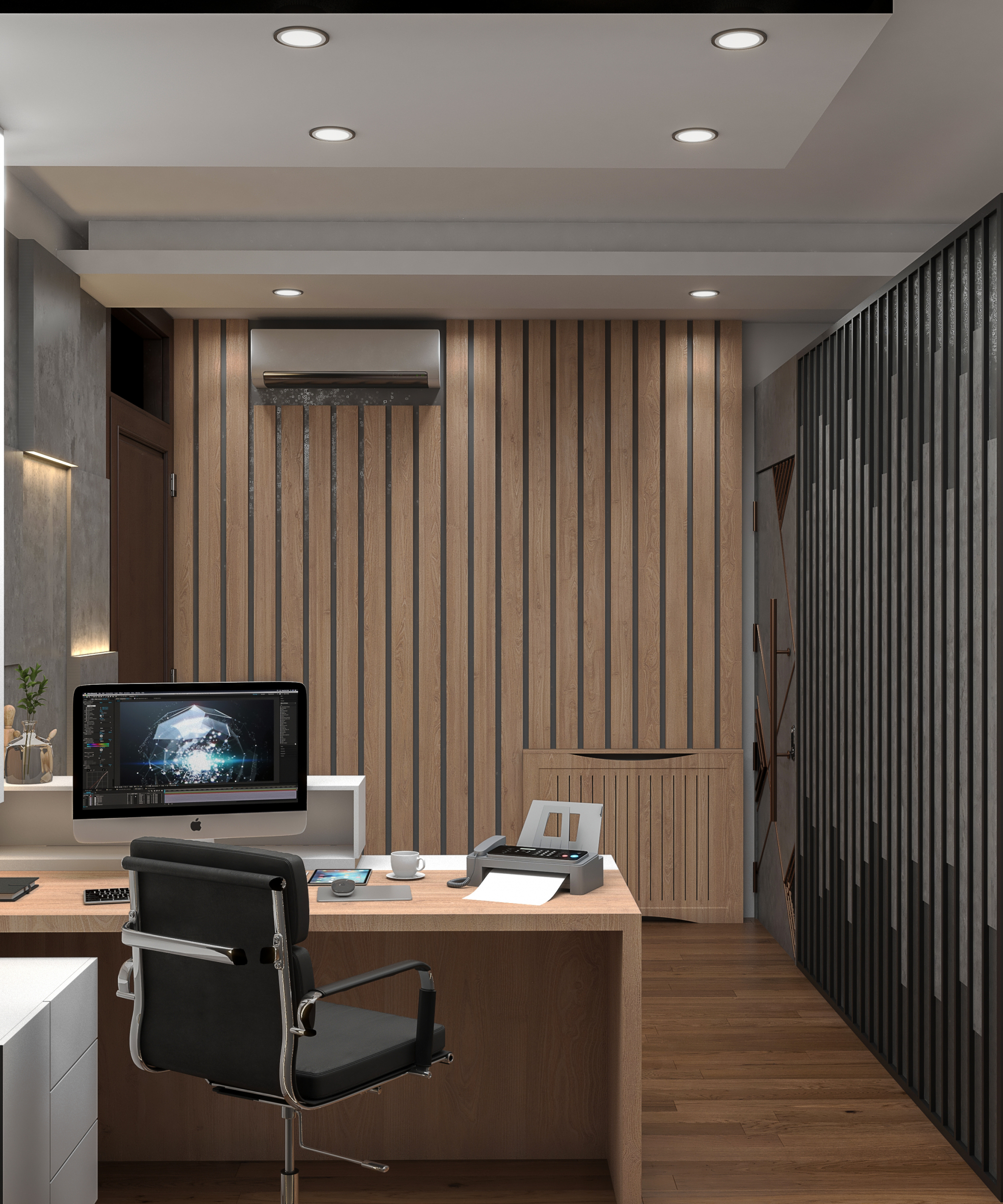 ofis lobisi in 3d max vray 5.0 resim