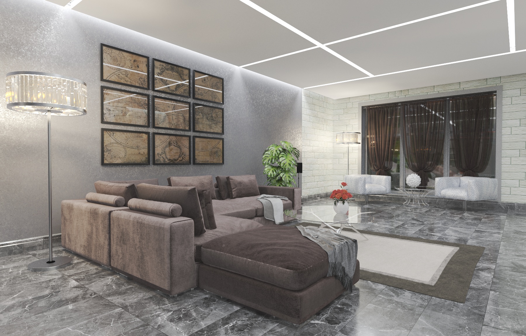 Salon dans un style moderne. dans 3d max vray 3.0 image