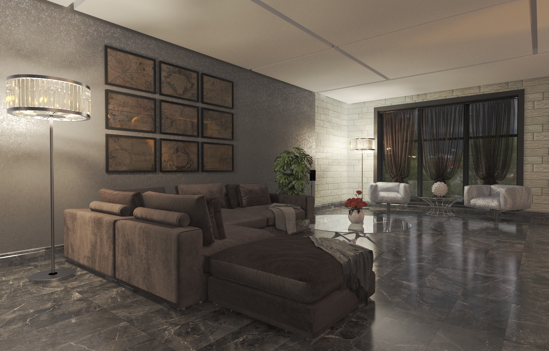 Salon dans un style moderne. dans 3d max vray 3.0 image