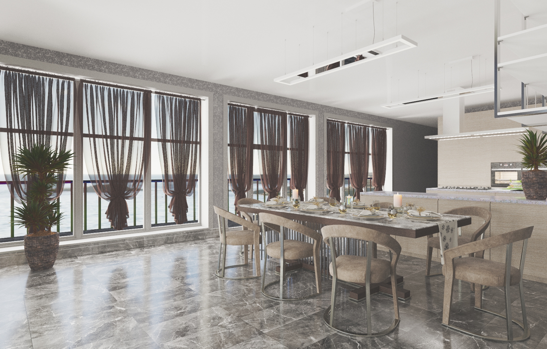 cuisine moderne et lumineuse dans 3d max vray 3.0 image