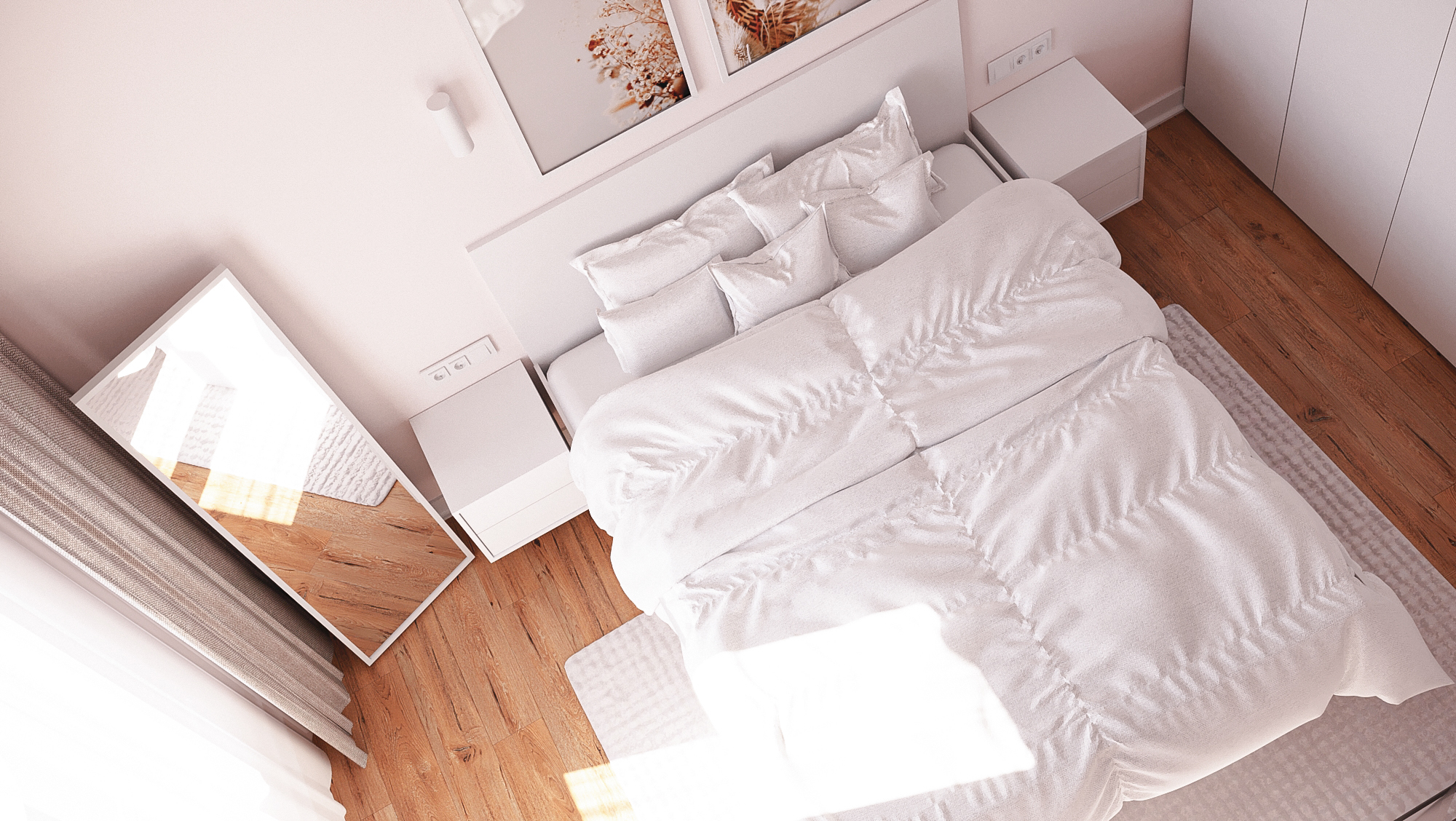 Quarto em 3d max corona render imagem