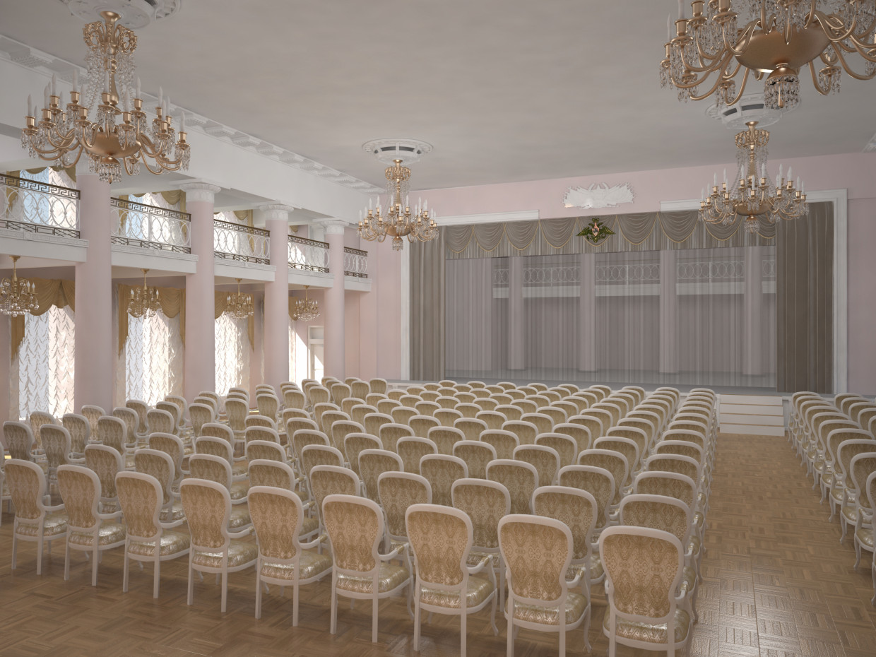 The Red Banner Hall in 3d max vray 3.0 image