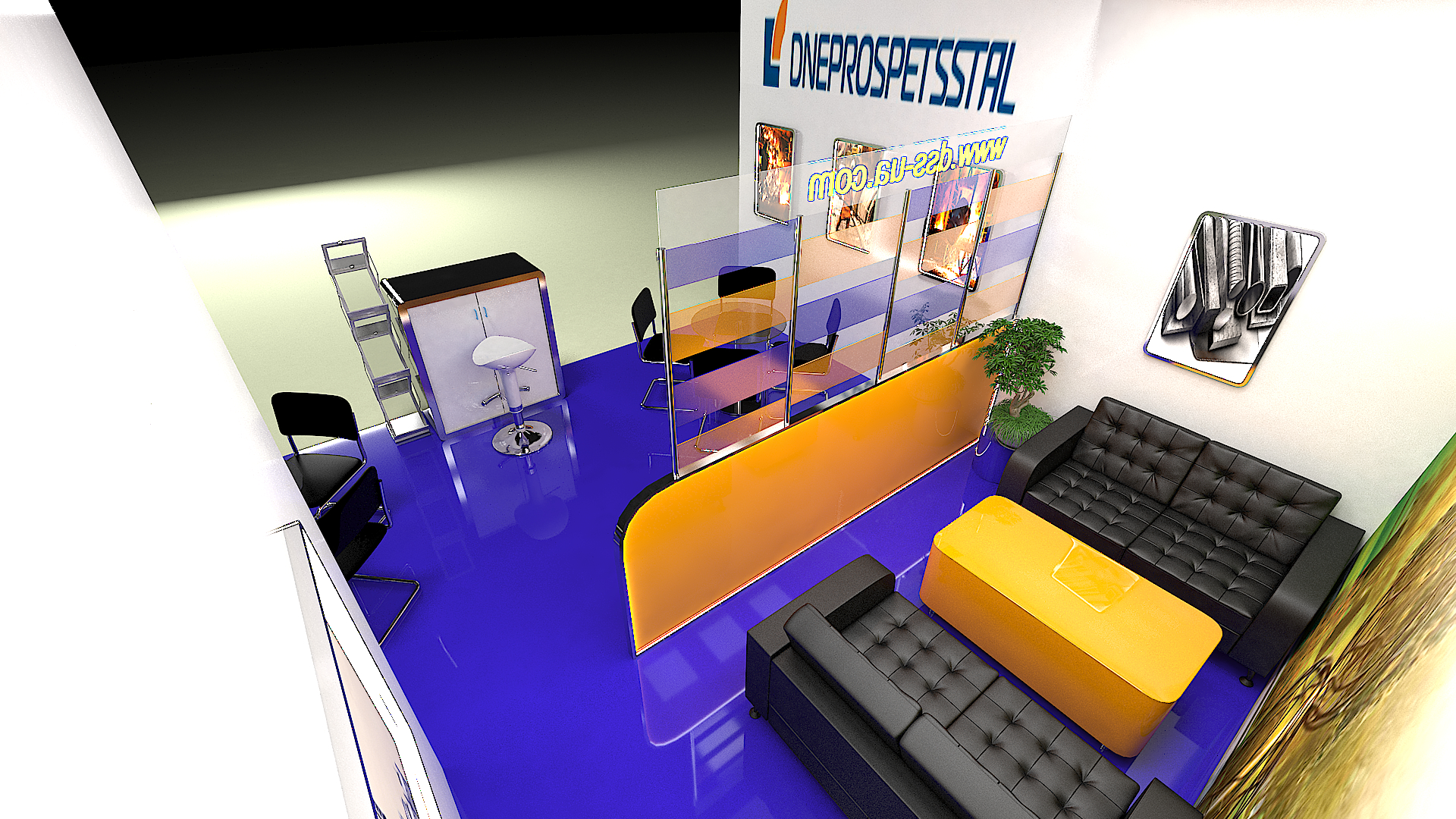 stand d'exposition DNIPROSPETSSTAL dans 3d max vray 3.0 image