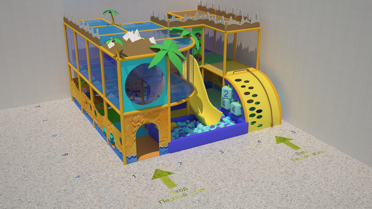 Children's playground "Uninhabited Island" in 3d max vray 2.0 image