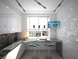 Cucina con elementi di stile hi-tech