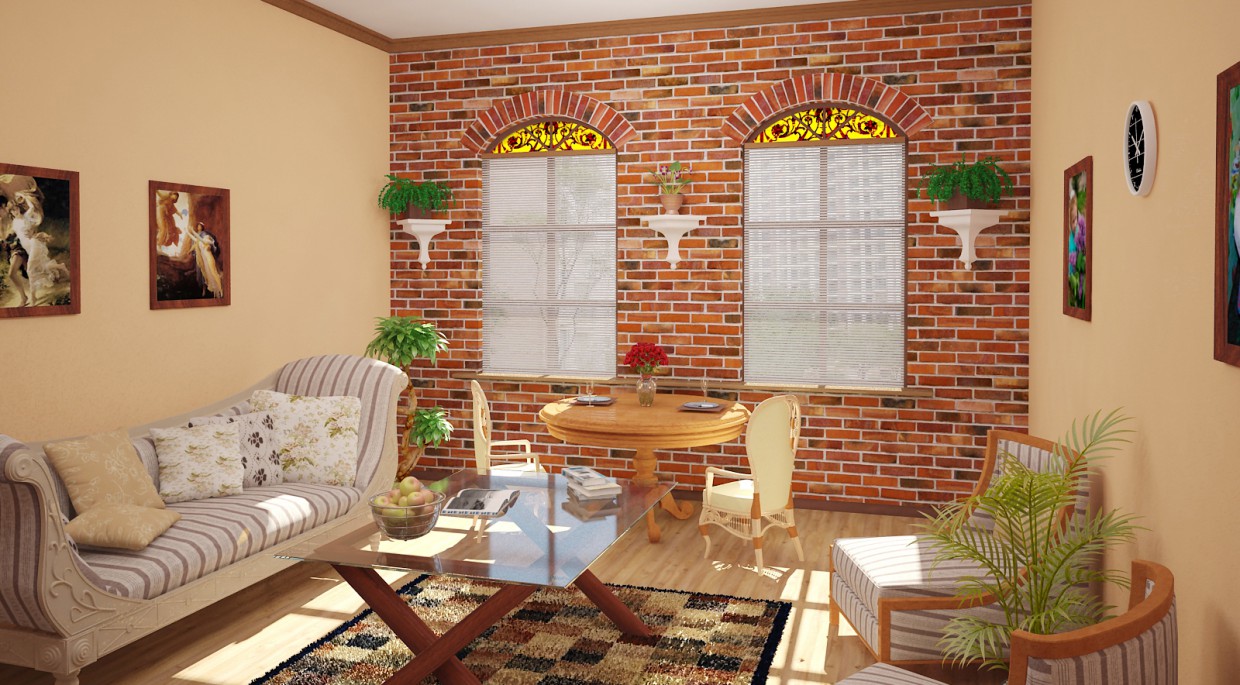 Living room in 3d max vray 2.0 image