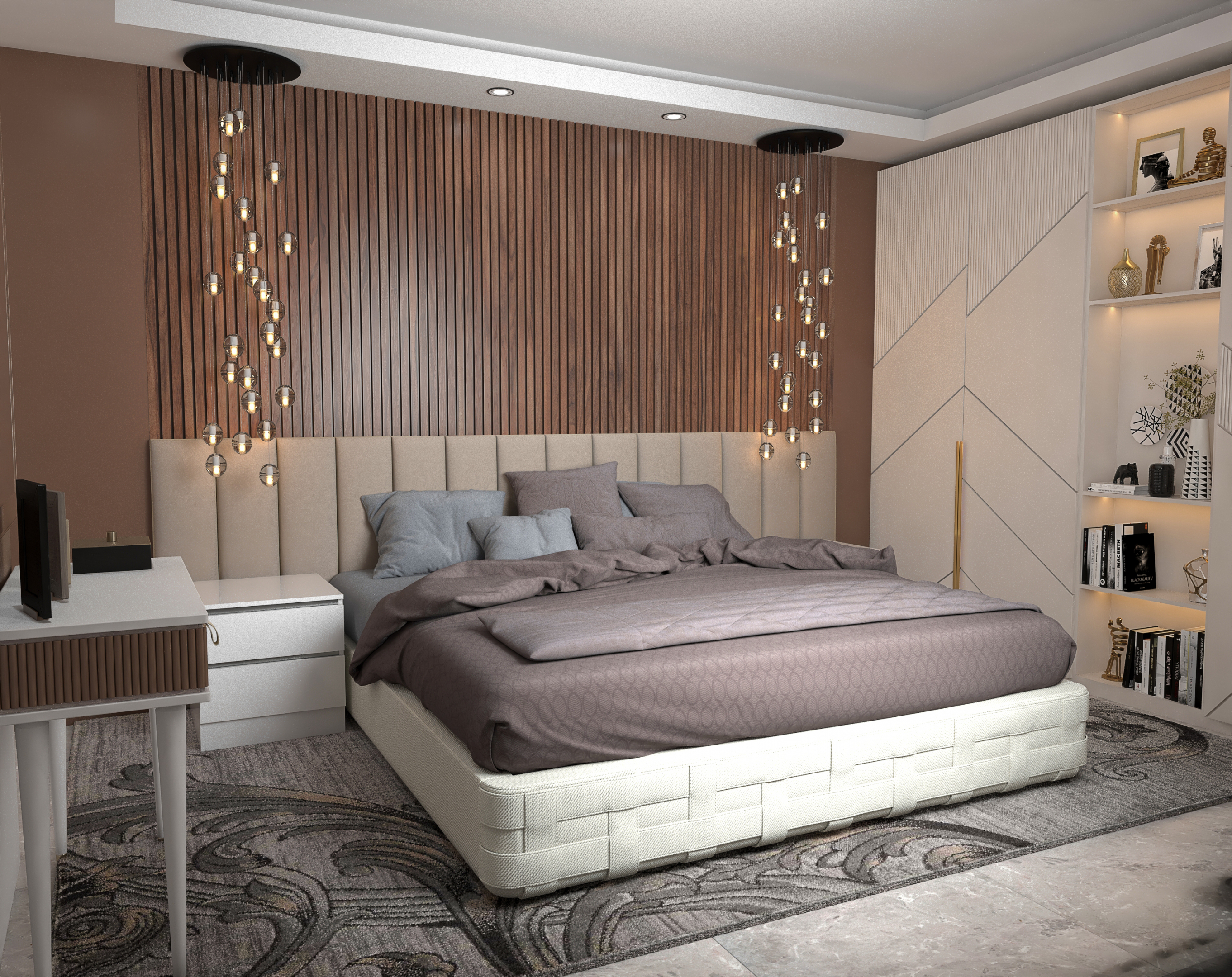 quarto de luxo em 3d max vray 5.0 imagem