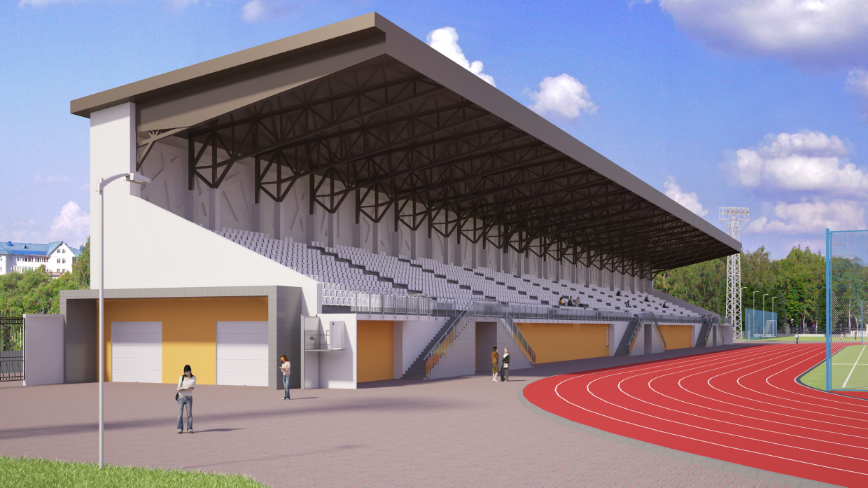 imagen de Estadio "Mashinostroitel" en 3d max vray 3.0