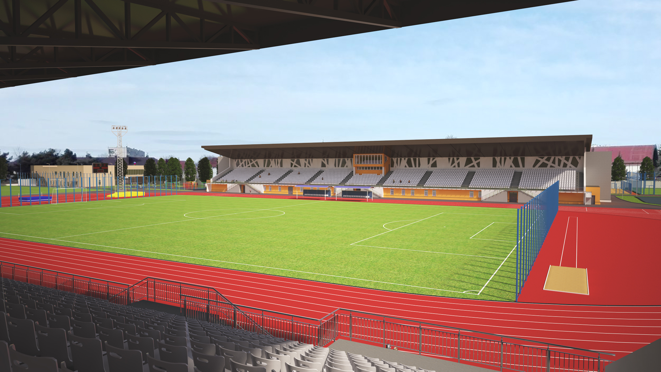 imagen de Estadio "Mashinostroitel" en 3d max vray 3.0