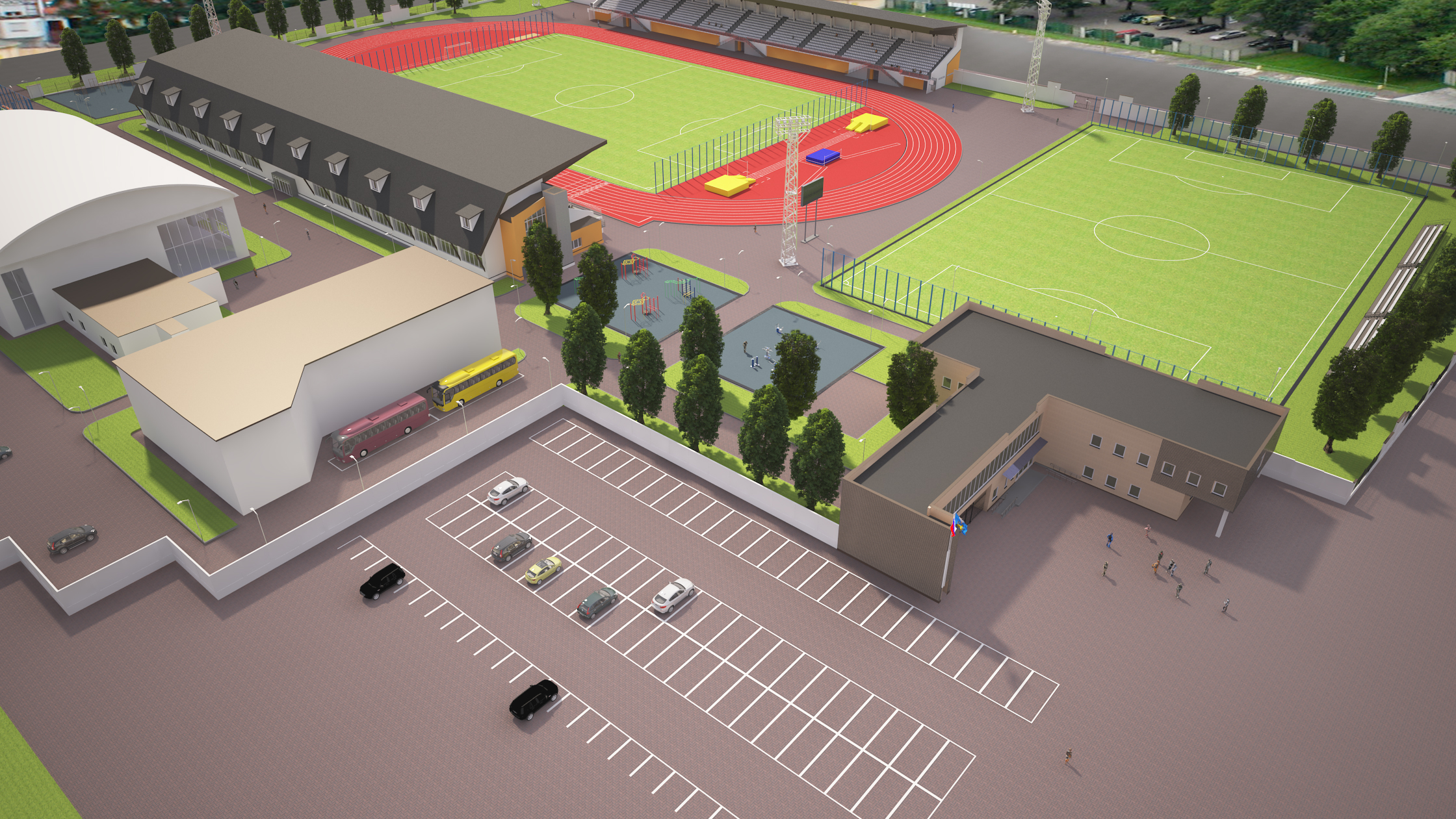 imagen de Estadio "Mashinostroitel" en 3d max vray 3.0