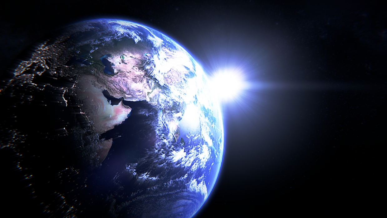 Earth in Blender cycles render image