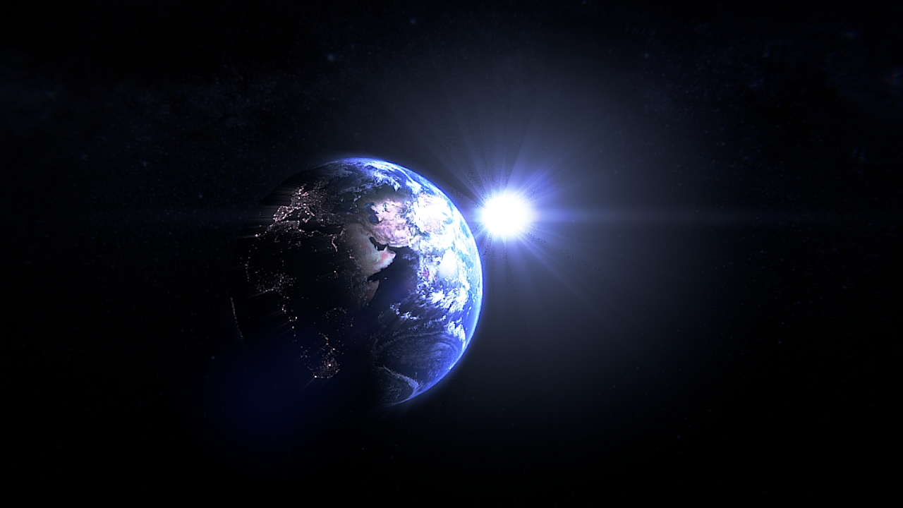 Earth in Blender cycles render image