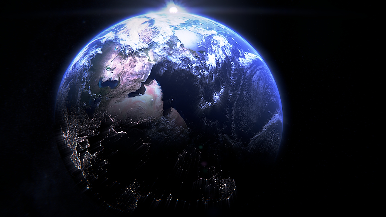 Earth in Blender cycles render image