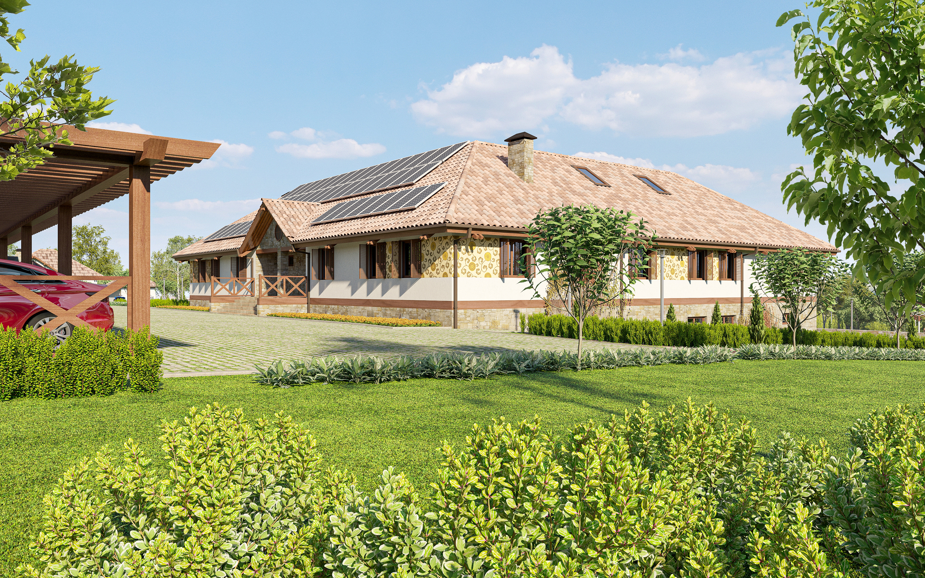 ECOFERMA on an area of 2.4 hectares in 3d max corona render image