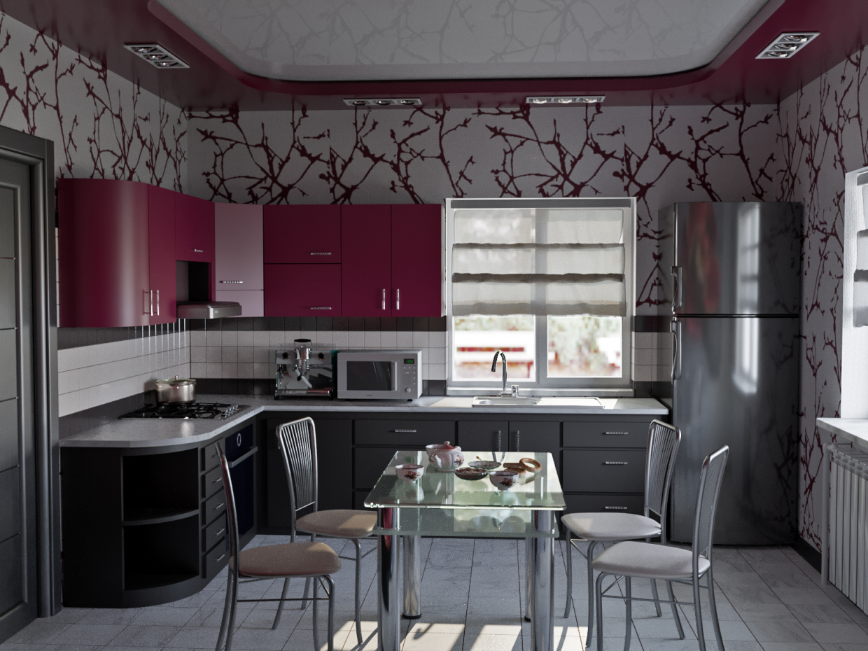 Cucina in 3d max corona render immagine