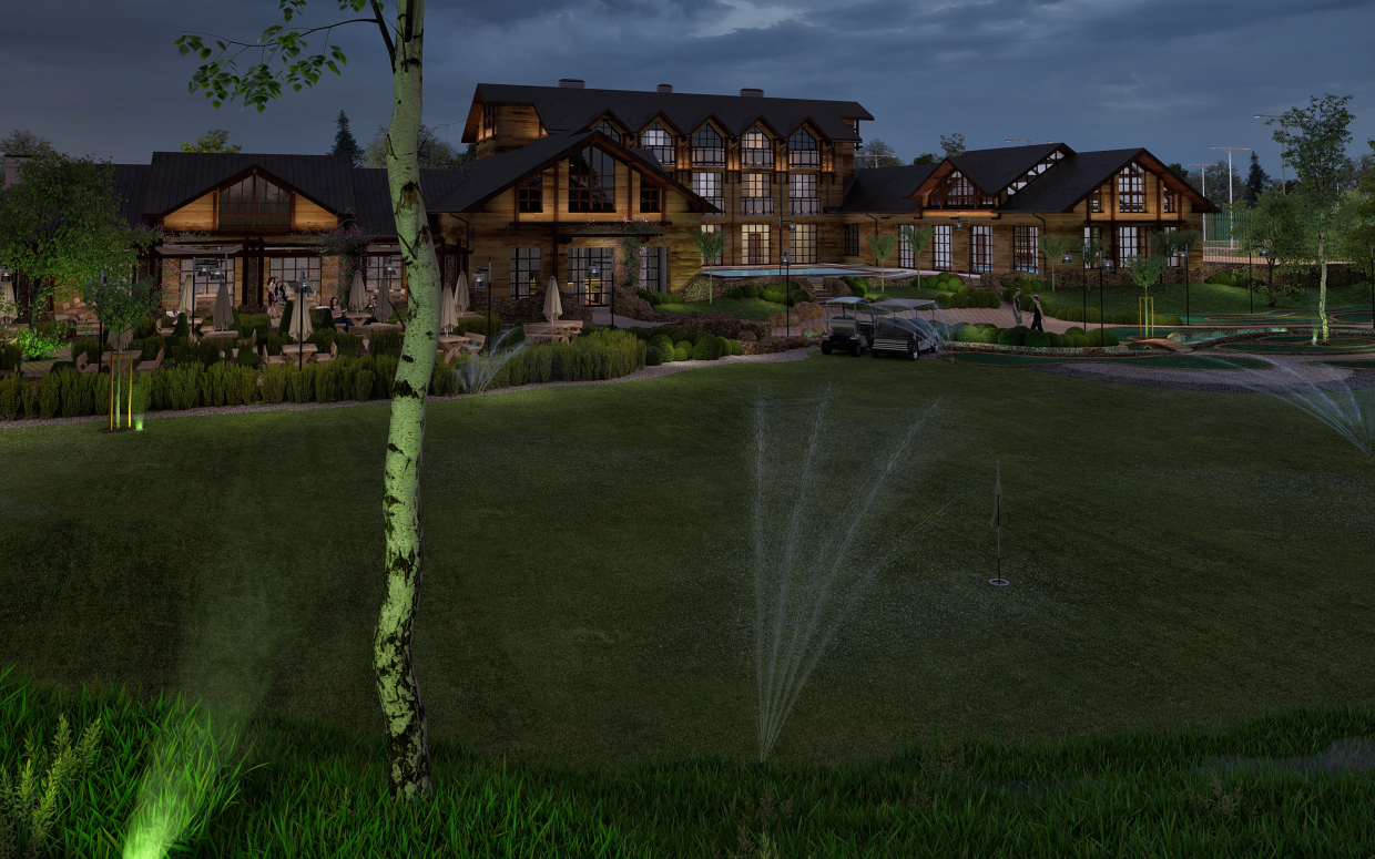 Golf kulübü in 3d max corona render resim