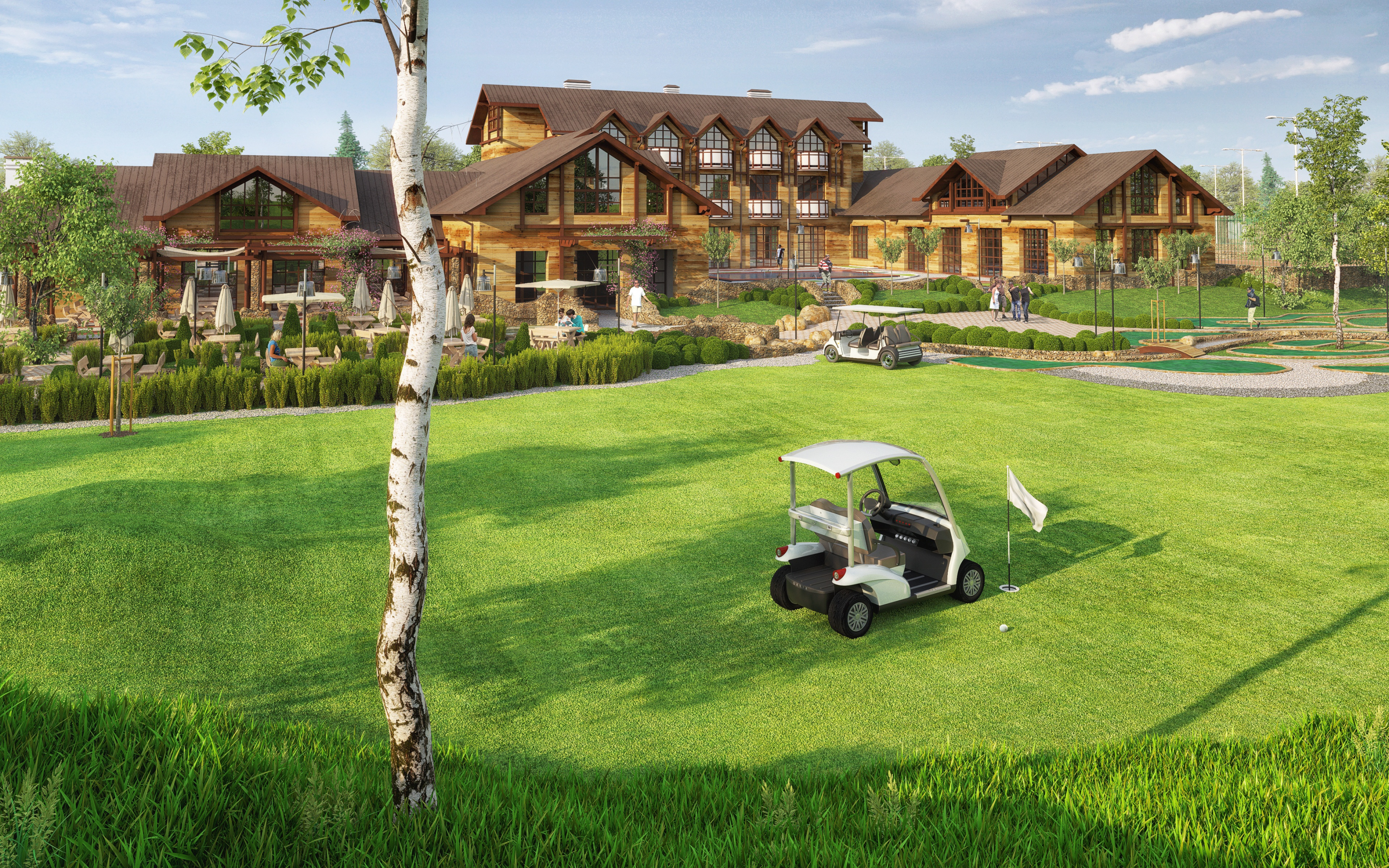 Golf kulübü in 3d max corona render resim