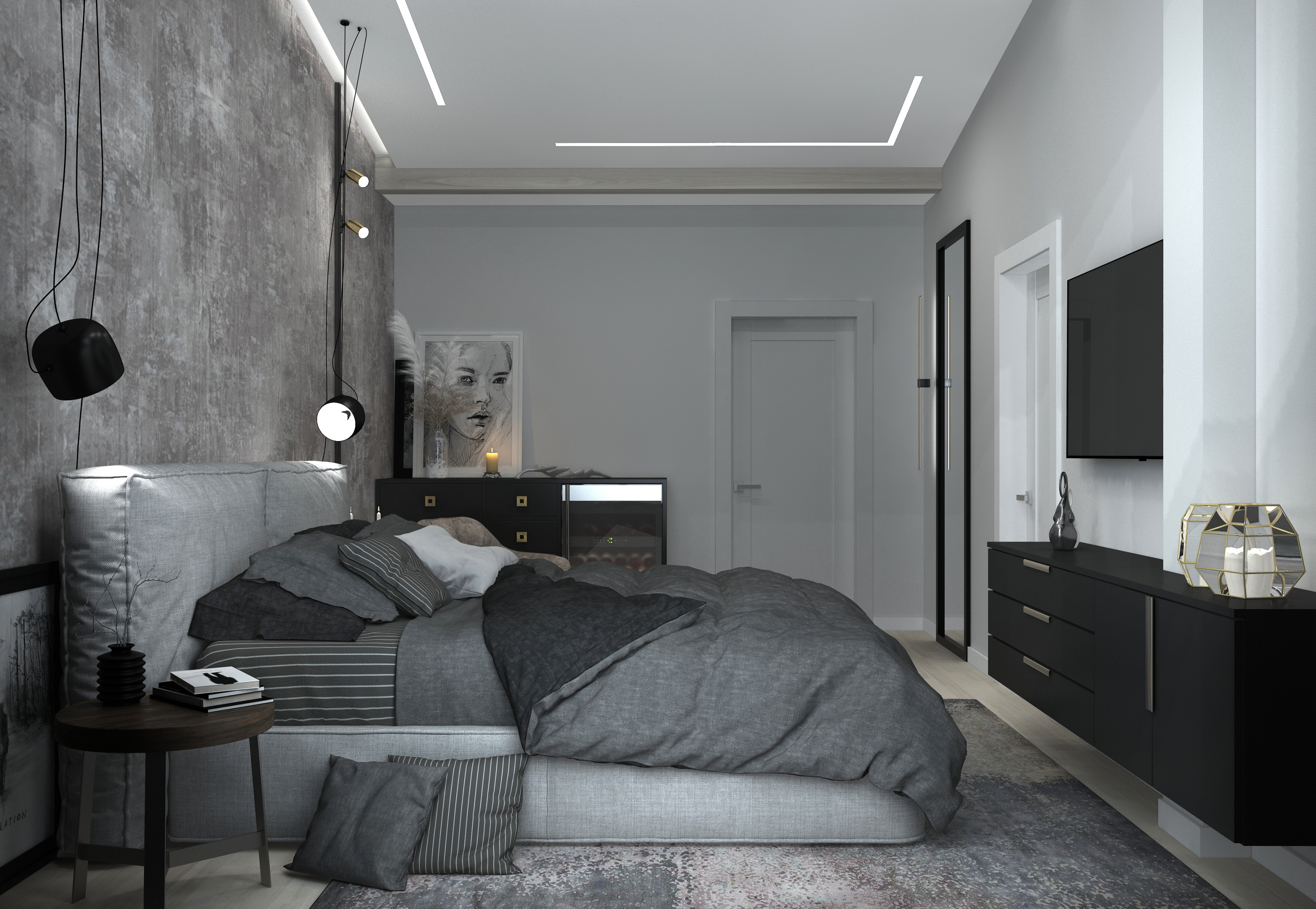 imagen de Dormitorio en 3d max vray 3.0