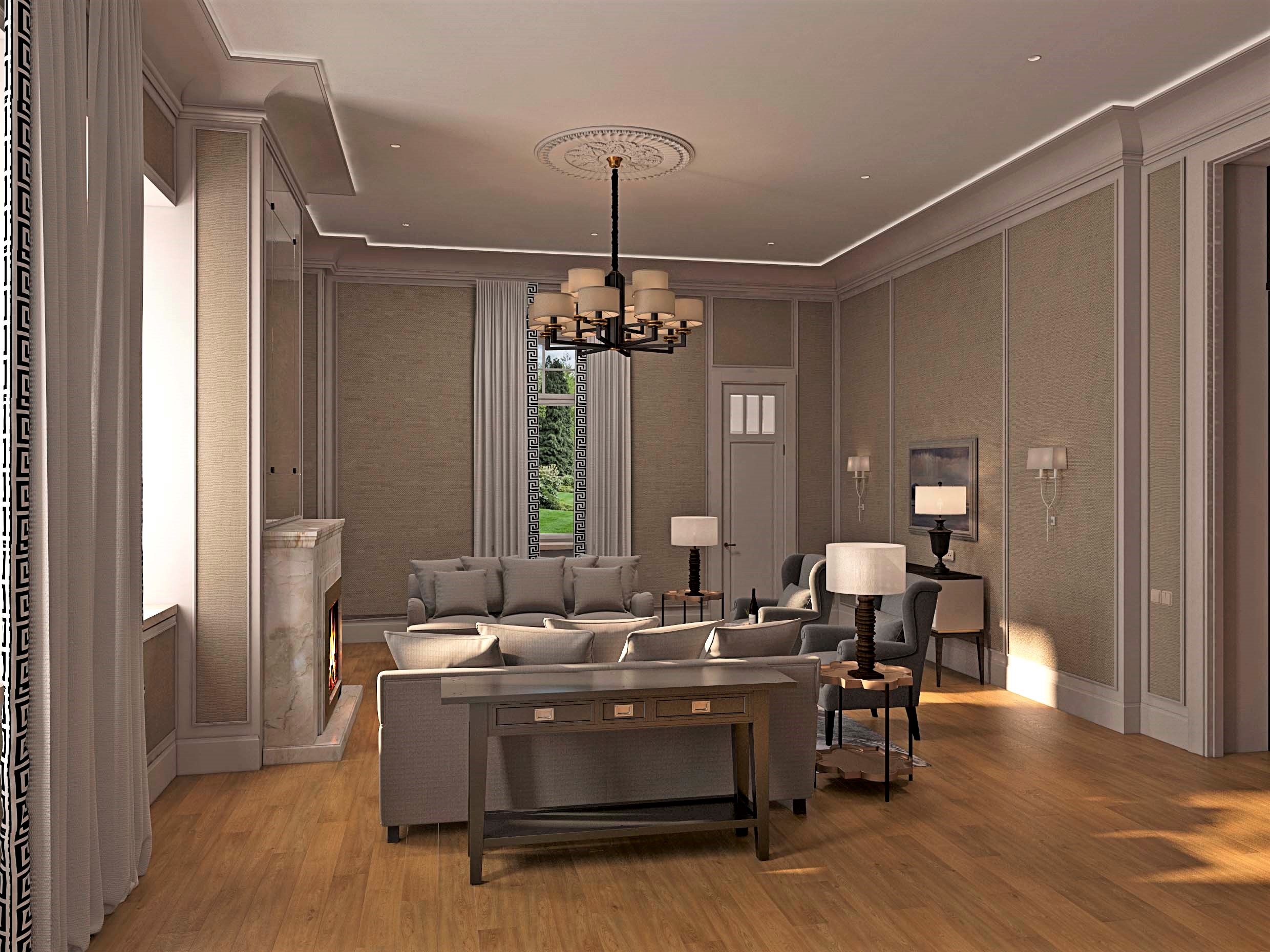 Wohnzimmer in einem Privathaus. in 3d max vray 3.0 Bild