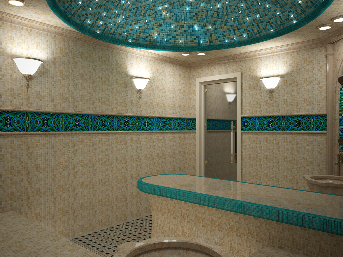 imagen de Sauna turca 03 en 3d max vray 3.0