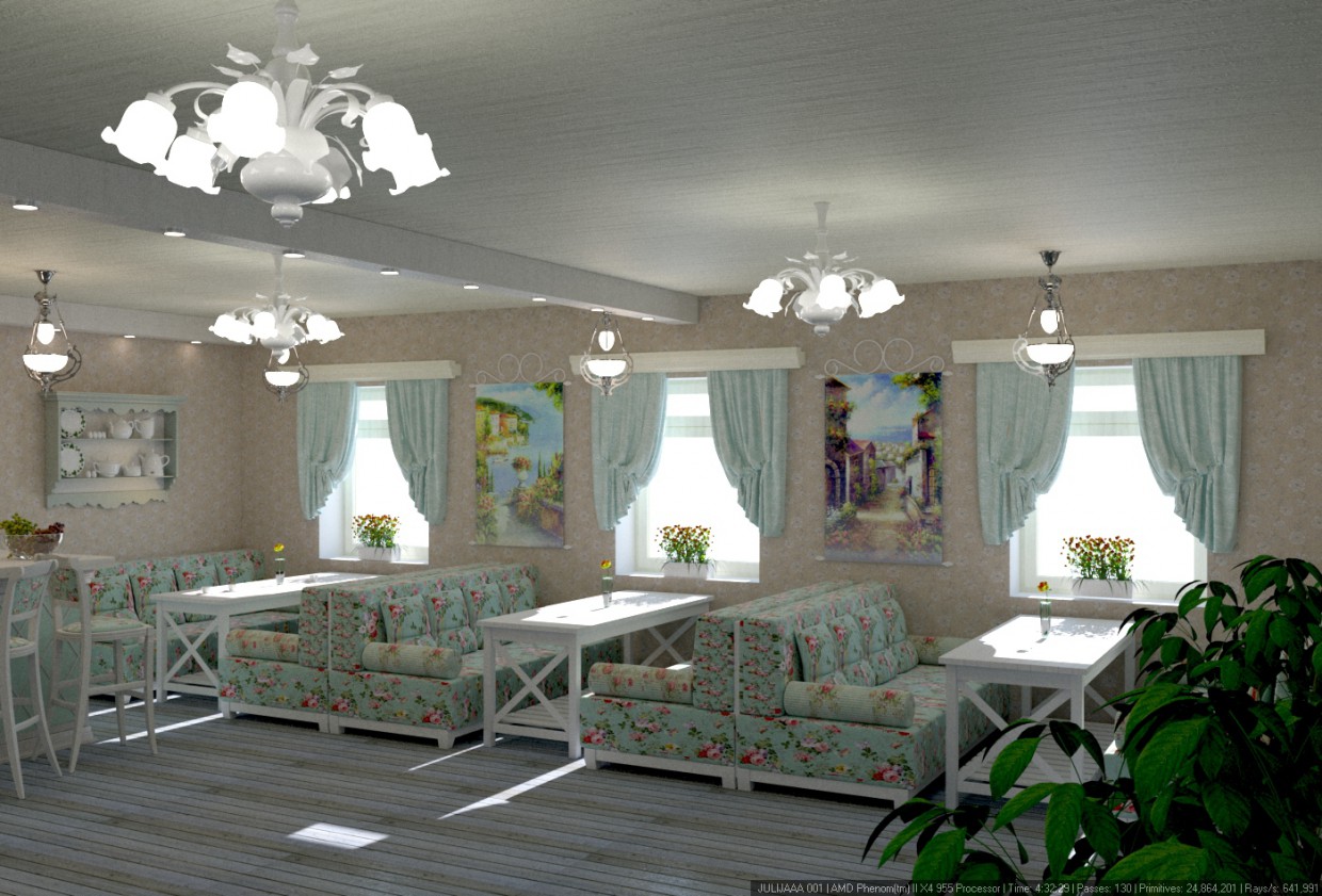 cafe in 3d max corona render image