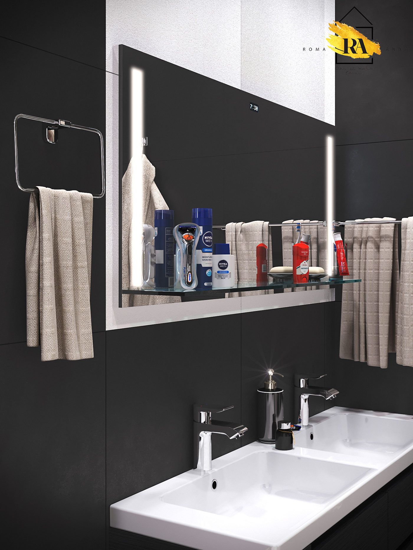 Bathroom visualization in 3d max corona render image