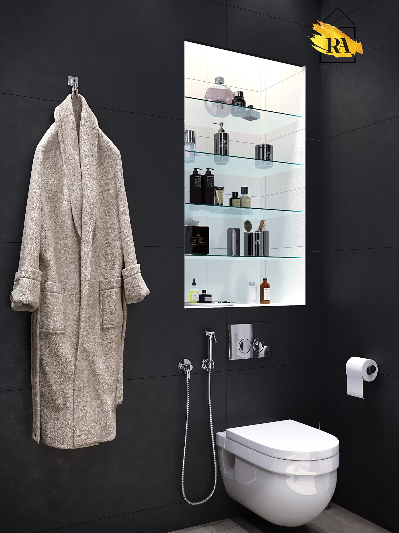 Bathroom visualization in 3d max corona render image