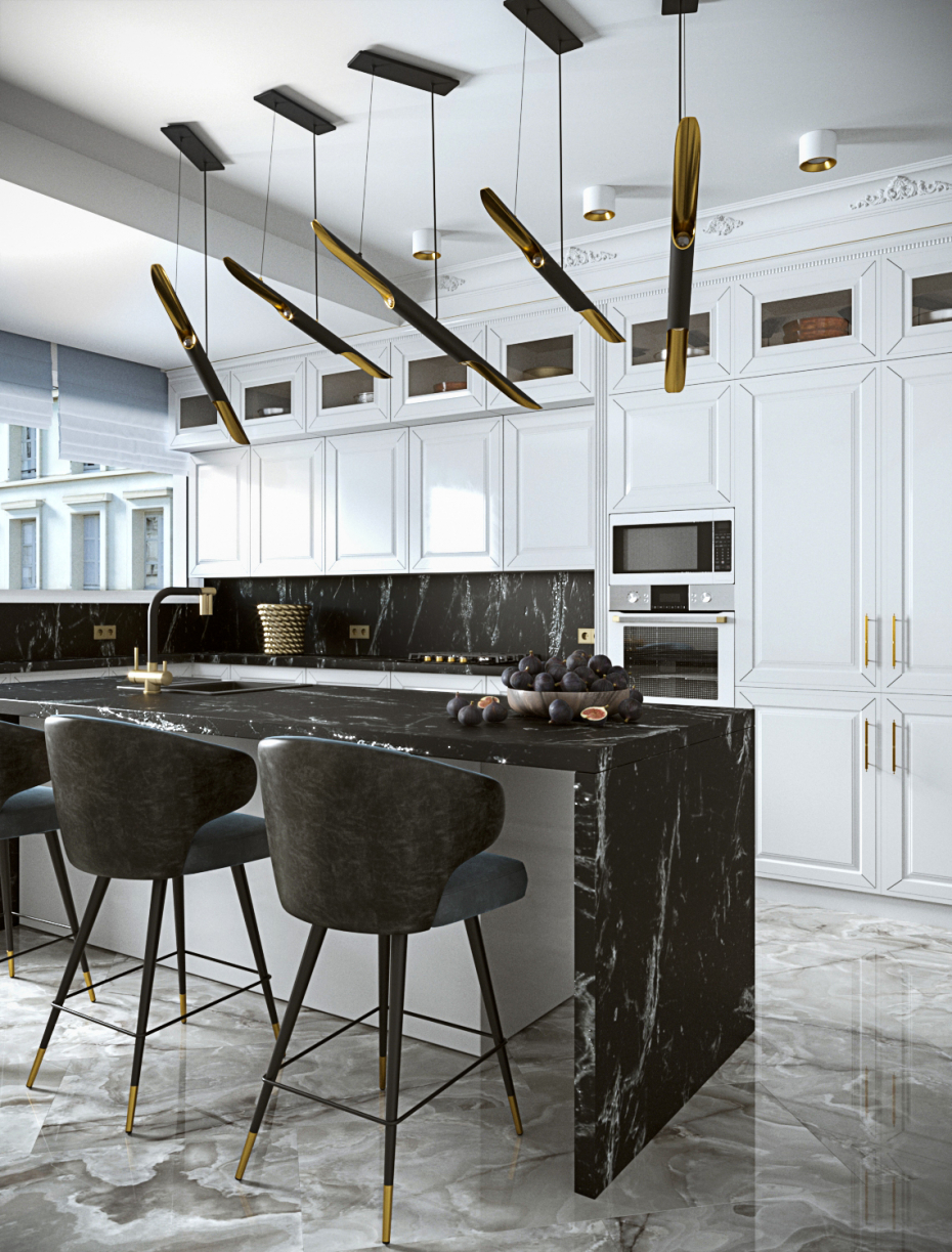 Fragment of the kitchen in 3d max corona render image