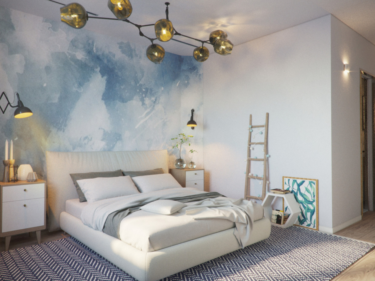 Schlafzimmer in 3d max corona render Bild